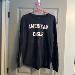 American Eagle Outfitters Men's Navy Long Sleeve Shirt